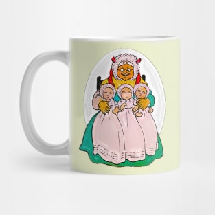 Grandma and grandchildren triplets Mug